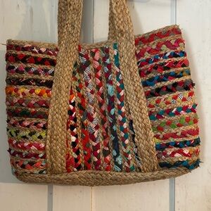 Multicolor Woven Shoulder Bag